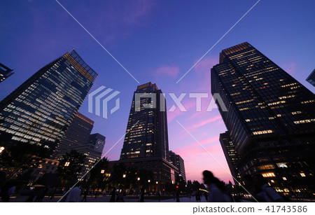 High-rise building group seen from the Tokyo townscape landscape Tokyo station in Japan (Tokyo Station Marunouchi Station square) 41743586
