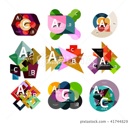 Set of paper geometric option banners, infographic templates 41744829