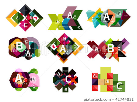 Set of paper geometric option banners, infographic templates 41744831