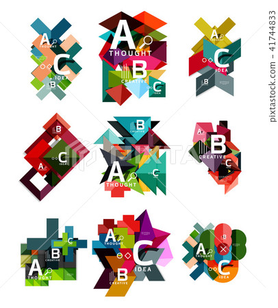 Set of paper geometric option banners, infographic templates 41744833