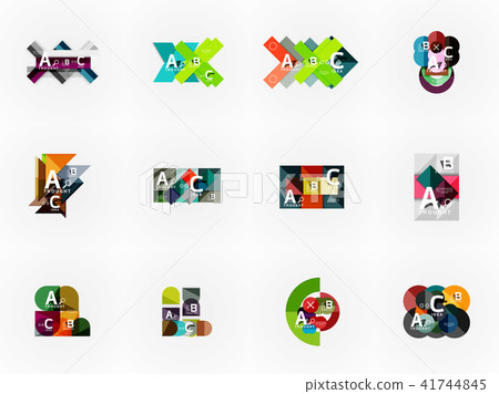 Set of geometric design abstract option infographics 41744845