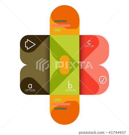 Infographics option and step by step in rounded squares, element of chart, graph, diagram with 41744937