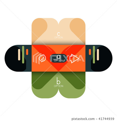 Infographics option and step by step in rounded squares, element of chart, graph, diagram with 41744939