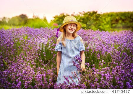 Little girl with lavender 41745457