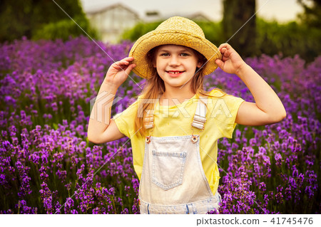 Little girl with lavender 41745476