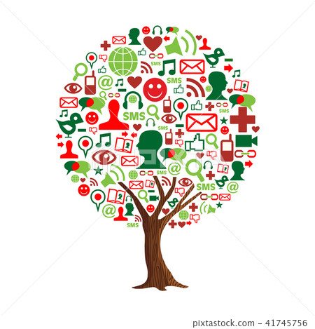 Social network tree concept for online connection Social network tree concept for online connection 41745756