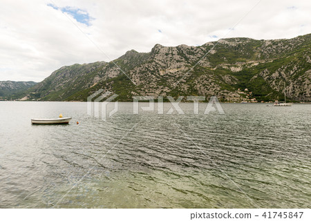 Romantic Mediterranean cloudly landscape. Montenegro, view of Bay of Kotor. Romantic Mediterranean cloudly landscape. Montenegro, view of Bay of Kotor. 41745847