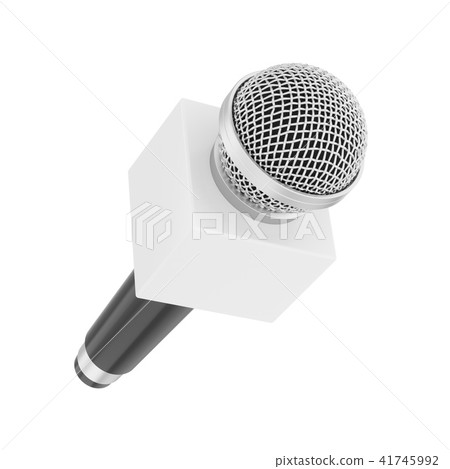 3d rendering microphone with Blank Box isolated 3d rendering microphone with Blank Box isolated 41745992