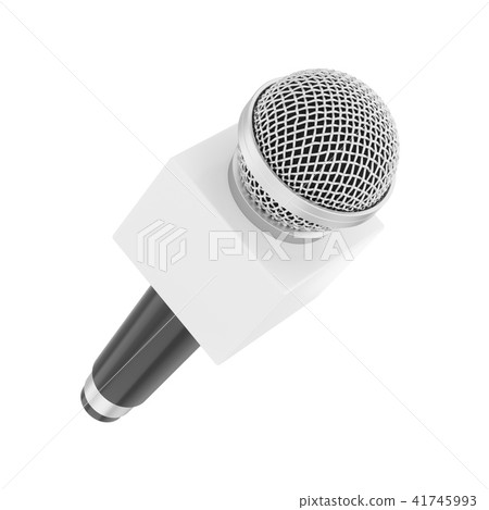 3d rendering microphone with Blank Box isolated 3d rendering microphone with Blank Box isolated 41745993