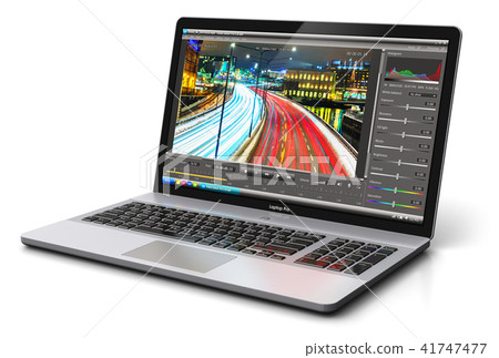 Laptop or notebook with video editing software 41747477