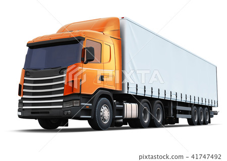 Semi-truck isolated on white background Semi-truck isolated on white background 41747492