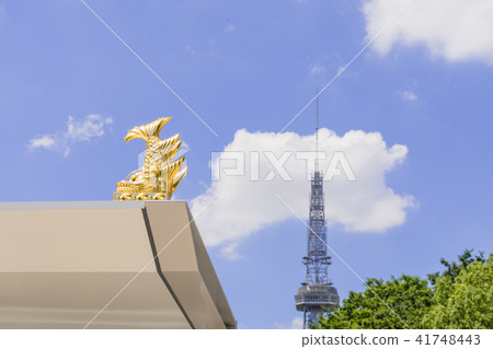 Kimono and TV tower at Sakae City bus stop at Naka-ku Nagoya city 41748443