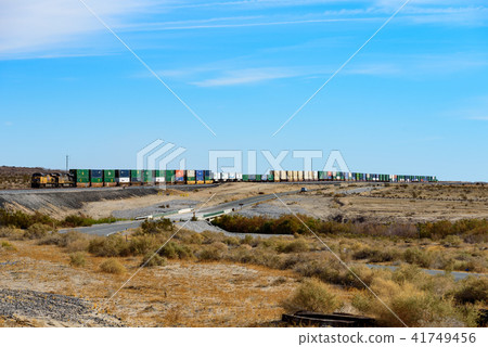 Long-distance cargo train crossing the Americas 41749456