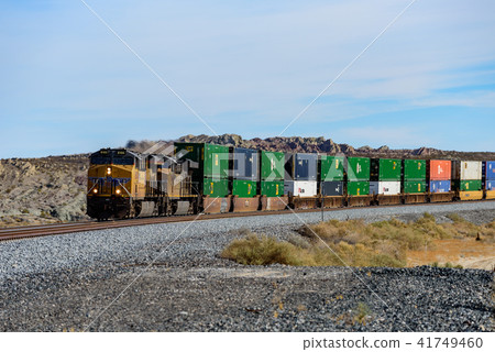 Long-distance cargo train crossing the Americas Long-distance cargo train crossing the Americas 41749460