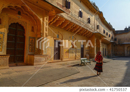 Woman at Amber Fort in Jaipur, India Woman at Amber Fort in Jaipur, India 41750537