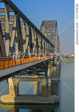 Steel bridge over the Irrawaddy river 41750836