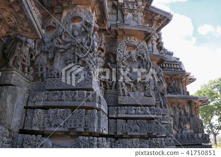 Ornate wall, Hoysaleshwara temple, Halebidu Ornate wall, Hoysaleshwara temple, Halebidu 41750851