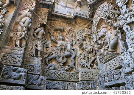 Ornate wall, Hoysaleshwara temple, Halebidu Ornate wall, Hoysaleshwara temple, Halebidu 41750855