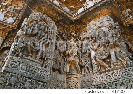 Ornate wall, Hoysaleshwara temple, Halebidu Ornate wall, Hoysaleshwara temple, Halebidu 41750864