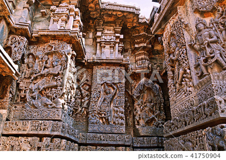 Ornate wall, Hoysaleshwara temple, Halebidu Ornate wall, Hoysaleshwara temple, Halebidu 41750904