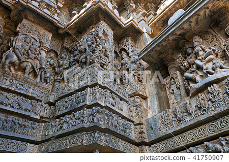 Ornate wall, Hoysaleshwara temple, Halebidu Ornate wall, Hoysaleshwara temple, Halebidu 41750907