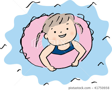 水池兒童插圖水玩海灘沐浴 41750938