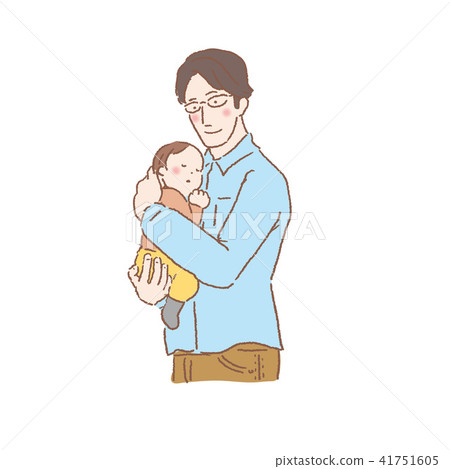 Baby holding a father illustration Baby holding a father illustration 41751605