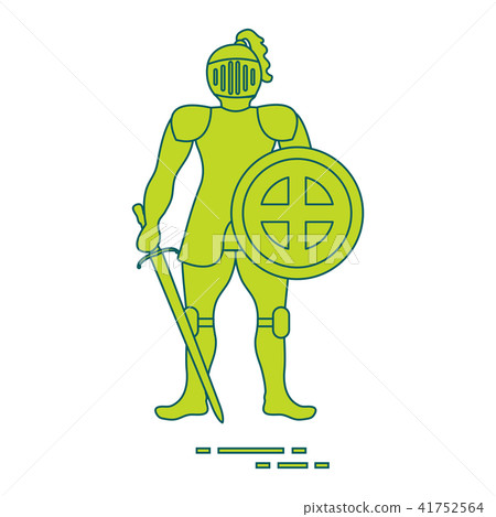 Knight in armor with shield and sword 41752564