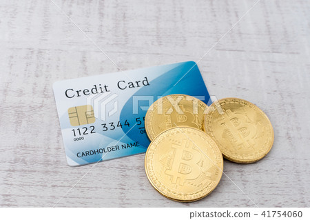 虛擬貨幣的圖像·位硬幣和信用卡 41754060