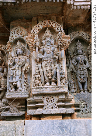 Ornate wall panel, Kedareshwara temple, Halebidu 41754155