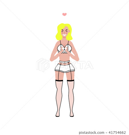 Vector flat girl in underwear isolated 41754662