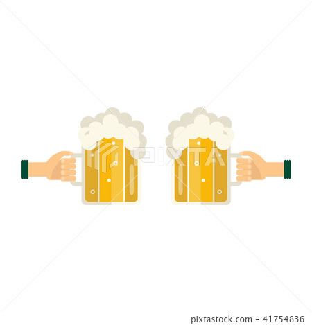vector hands with beer bottle toasting 41754836