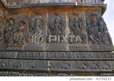 Ornate wall panel, Hoysaleshwara temple, Halebidu 41756233