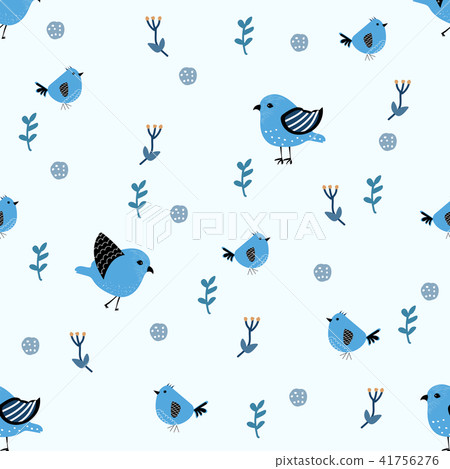 blue bird vector pattern - Stock Illustration [41756276] - PIXTA