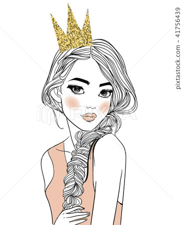 portrait of a young woman with long hair 41756439