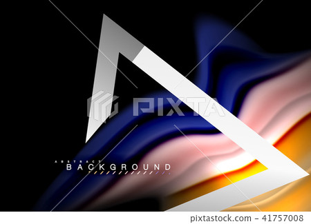 Rainbow fluid colors wave and metallic geometric shape 41757008