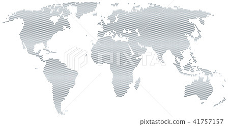 Map of the world made of gray dots 41757157