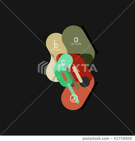 Flat design geometric infographics, arrow shape vector sticker or label, price tags, offer promotion 41758009