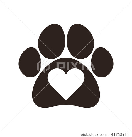 Paw print with heart Paw print with heart 41758511