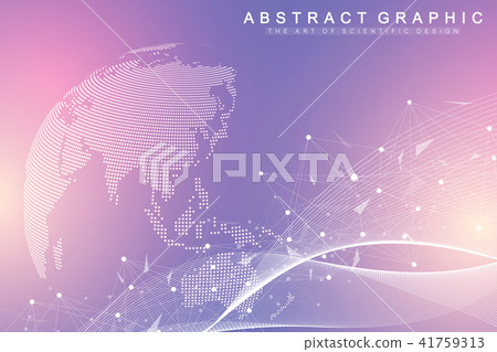 Big data visualization. Graphic abstract background communication. Perspective backdrop. Minimal 41759313