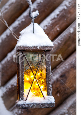 wooden desk top and snow and lamp wooden desk top and snow and lamp 41759446