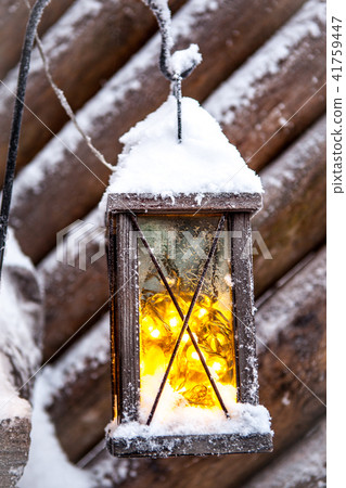 wooden desk top and snow and lamp wooden desk top and snow and lamp 41759447