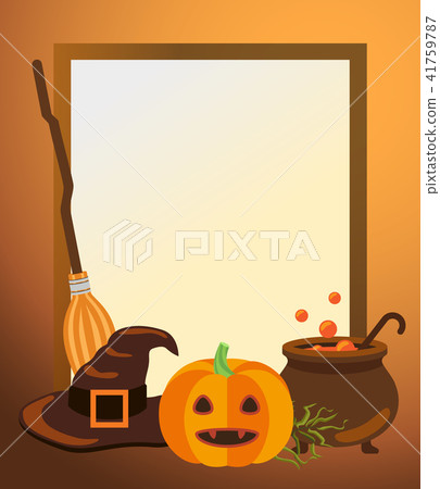 Halloween Photo Frame with Traditional Symbols 41759787