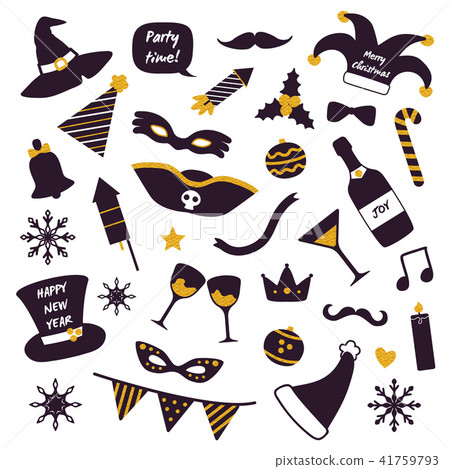 Christmas Party Decorations Vector Illustration 41759793