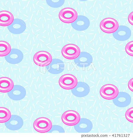 Inflatable rings in pool blue water seamless vector pattern. Inflatable rings in pool blue water seamless vector pattern. 41761327