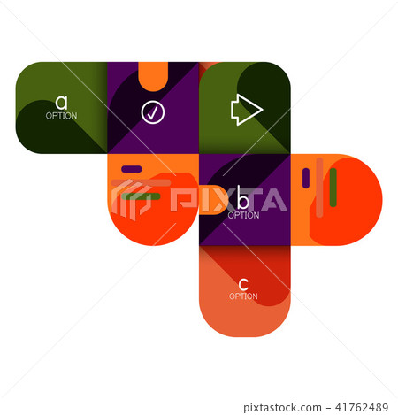 Infographics option and step by step in rounded squares, element of chart, graph, diagram with 41762489