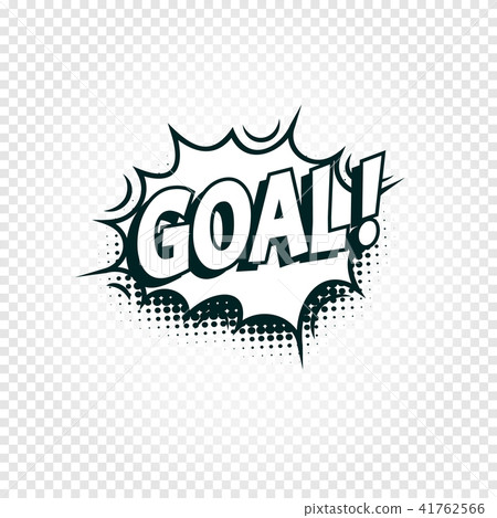 Goal icon comics cloud with halftone shadow, goal shout text in bubble, funnies stylized on Goal icon comics cloud with halftone shadow, goal shout text in bubble, funnies stylized on 41762566