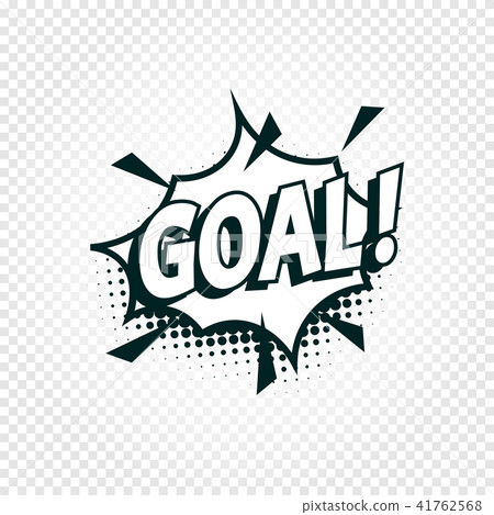Goal icon comics cloud with halftone shadow, goal shout text in bubble, funnies stylized on 41762568
