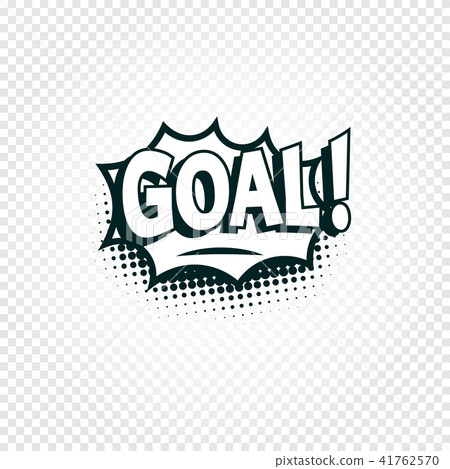Goal icon comics cloud with halftone shadow, goal shout text in bubble, funnies stylized on 41762570