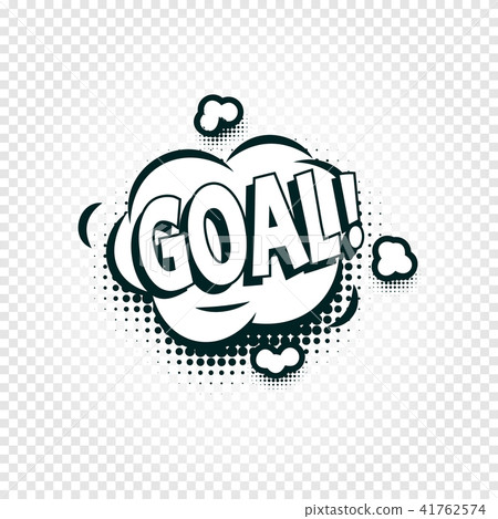 Goal icon comics cloud with halftone shadow, goal shout text in bubble, funnies stylized on Goal icon comics cloud with halftone shadow, goal shout text in bubble, funnies stylized on 41762574